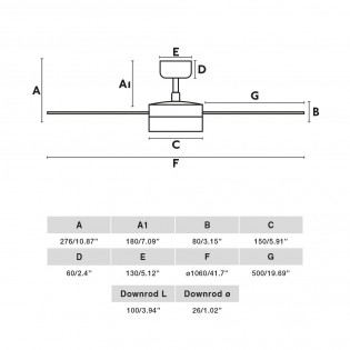LED Ceiling Fan Rudder S CCT (10W)