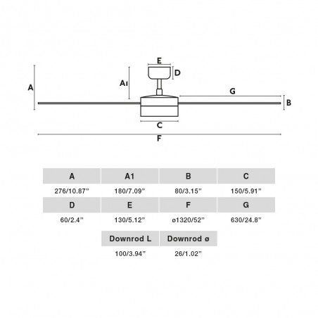 LED Ceiling Fan Rudder L CCT (10W)