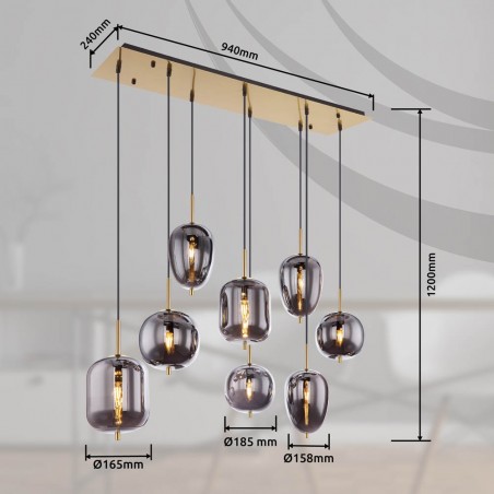 Pendant lamp Blacky (8 Lights)