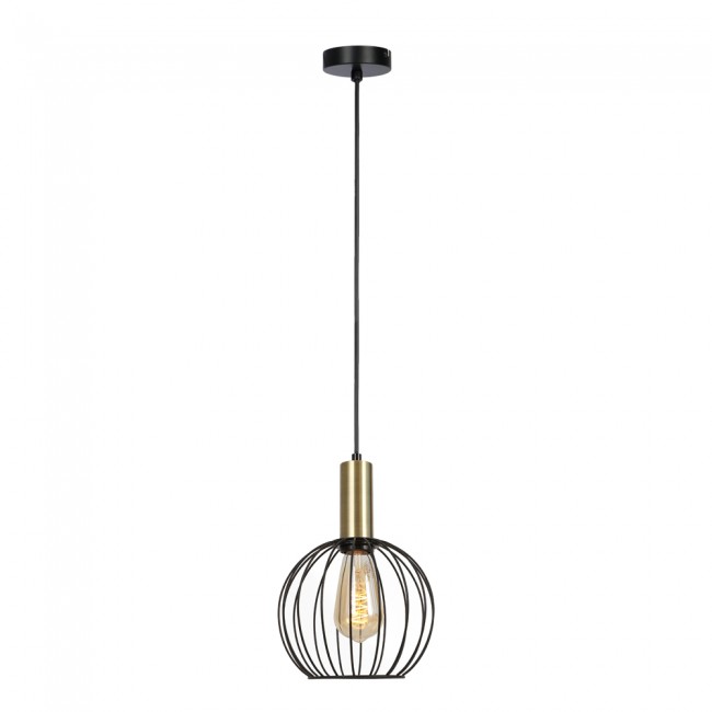 LAMPARA SOFIS COLG 1xE27 NEGRO + DORADO 20X100cm