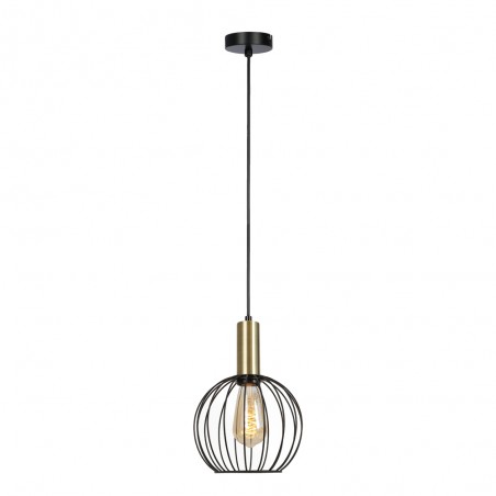 LAMPARA SOFIS COLG 1xE27 NEGRO + DORADO 20X100cm