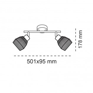 Ceiling strip Krabi (2 lights)