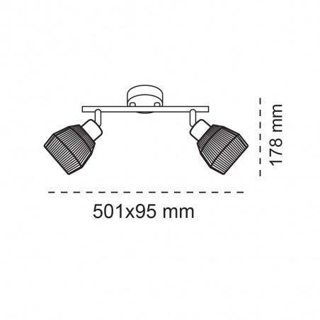 Ceiling strip Krabi (2 lights)