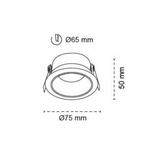 Recessed tilting ceiling light Domino