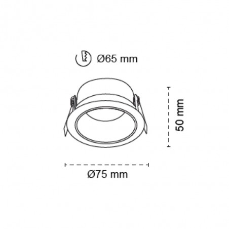 Recessed tilting ceiling light Domino