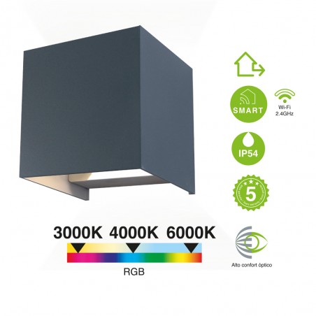 Outdoor LED Wall Lamp Open Smart (2x5W)