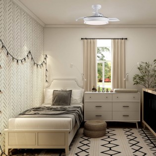 Ventilador LED con aspas retráctiles Ilsa Mini Blanco CCT (35W)