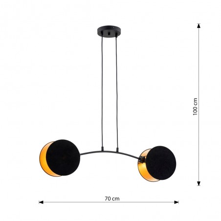 Ceiling lamp Letiva Black (2 lights)