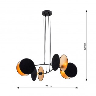 Ceiling lamp Letiva Black (4 lights)