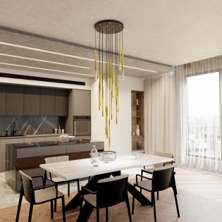 Ceiling lamp Selter Premium Gold (17 Lights)