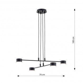 Lámpara colgante Operis Negro (4 luces)