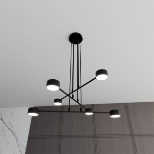 Lámpara colgante Operis Negro (6 luces)