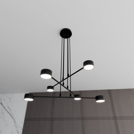 Lámpara colgante Operis Negro (6 luces)
