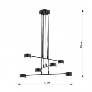 Lámpara colgante Operis Negro (6 luces)