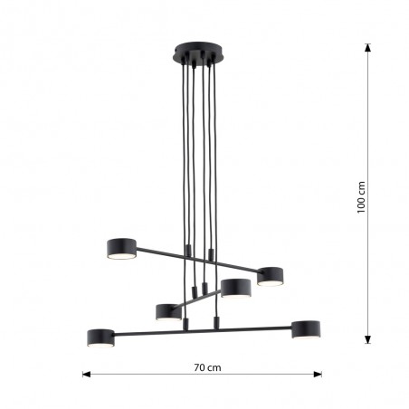 Lámpara colgante Operis Negro (6 luces)