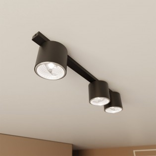 Ceiling track light Valeno Black (3 lights)