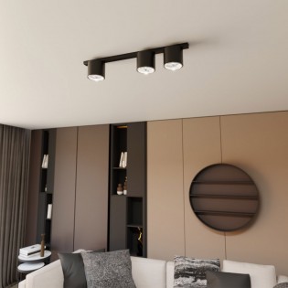 Ceiling track light Valeno Black (3 lights)
