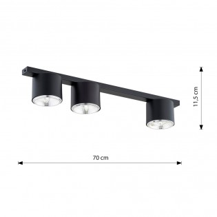 Ceiling track light Valeno Black (3 lights)