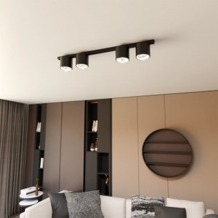 Ceiling track light Valeno Black (4 lights)
