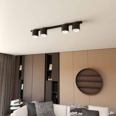 Ceiling track light Valeno Black (4 lights)