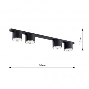 Ceiling track light Valeno Black (4 lights)