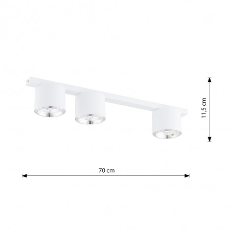 Ceiling track light Valeno White (3 lights)