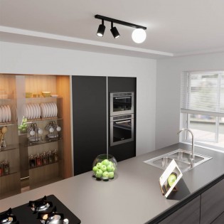 Ceiling track light Ponsel Black (3 lights)