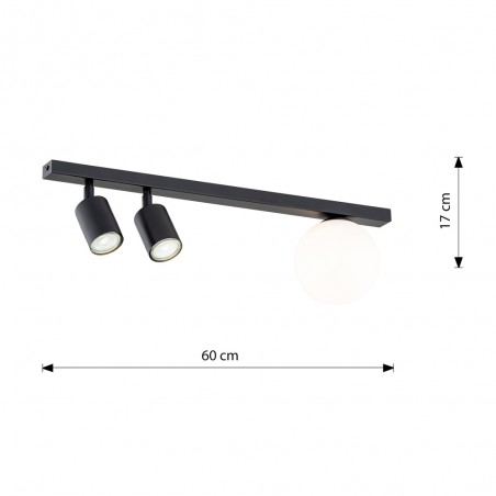 Ceiling track light Ponsel Black (3 lights)
