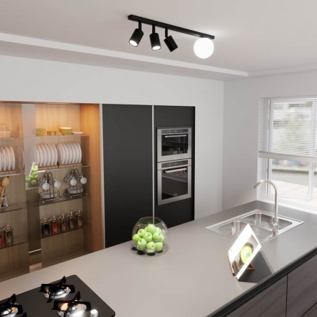 Ceiling track light Ponsel Black (4 lights)