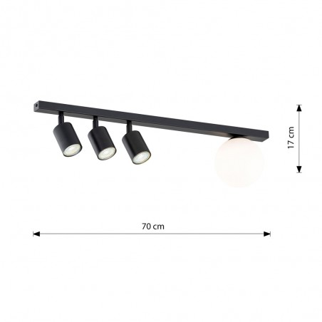 Ceiling track light Ponsel Black (4 lights)