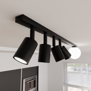 Regleta de techo Ponsel Negro (5 luces)