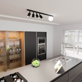 Ceiling track light Ponsel Black (5 lights)