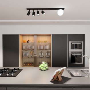 Regleta de techo Ponsel Negro (5 luces)
