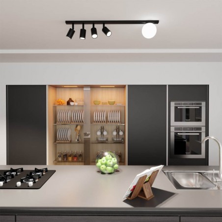 Regleta de techo Ponsel Negro (5 luces)