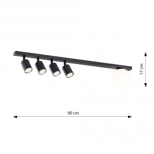 Ceiling track light Ponsel Black (5 lights)