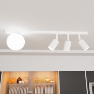 Regleta de techo Ponsel Blanco (4 luces)