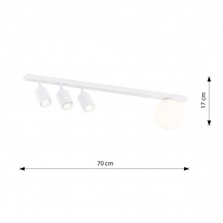 Regleta de techo Ponsel Blanco (4 luces)