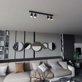 Ceiling track light Dongor Black (4 lights)