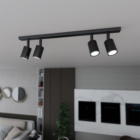 Ceiling track light Dongor Black (4 lights)