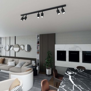 Ceiling track light Dongor Black (6 lights)