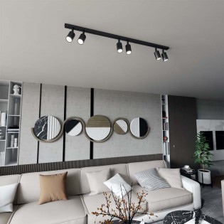 Ceiling track light Dongor Black (6 lights)