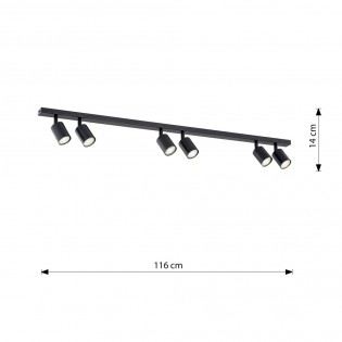 Ceiling track light Dongor Black (6 lights)