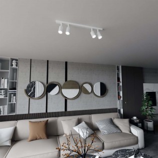 Ceiling track light Dongor White (4 lights)