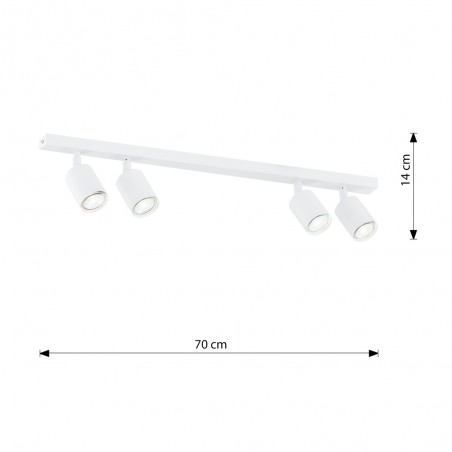 Ceiling track light Dongor White (4 lights)