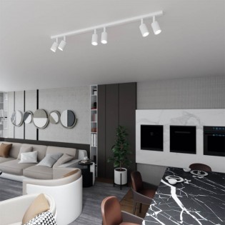 Ceiling track light Dongor White (6 lights)