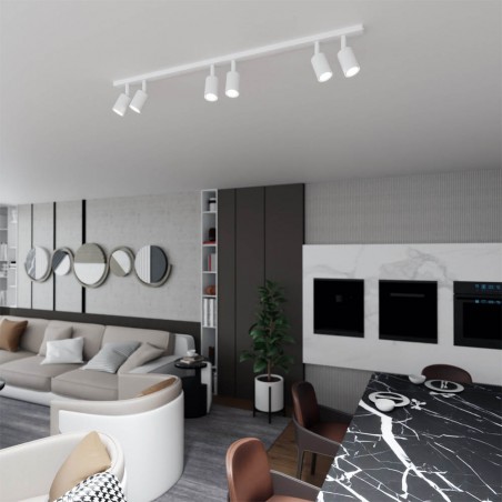 Ceiling track light Dongor White (6 lights)