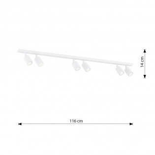 Ceiling track light Dongor White (6 lights)