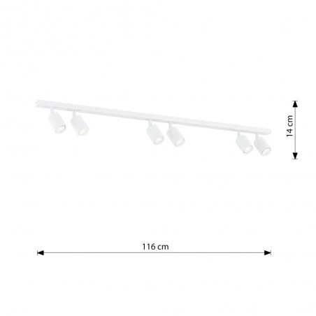Ceiling track light Dongor White (6 lights)