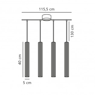 Lámpara colgante Vico (4 luces)