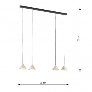 Lámpara de techo Lout Oro (4 luces)